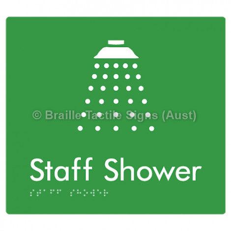 Braille Sign Staff Shower - Braille Tactile Signs (Aust) - BTS62-grn - Fully Custom Signs - Fast Shipping - High Quality - Australian Made &amp; Owned