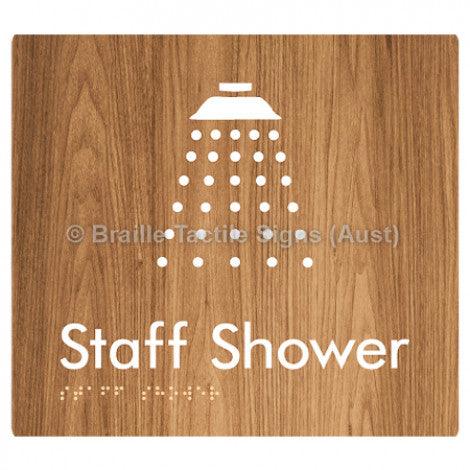 Braille Sign Staff Shower - Braille Tactile Signs (Aust) - BTS62-wdg - Fully Custom Signs - Fast Shipping - High Quality - Australian Made &amp; Owned