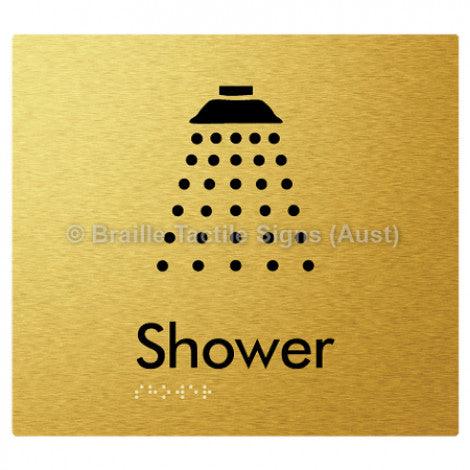 Braille Sign Shower - Braille Tactile Signs (Aust) - BTS63-aliG - Fully Custom Signs - Fast Shipping - High Quality - Australian Made &amp; Owned