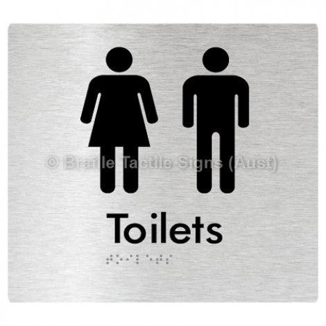 Braille Sign Toilets - Braille Tactile Signs (Aust) - BTS68-aliB - Fully Custom Signs - Fast Shipping - High Quality - Australian Made &amp; Owned