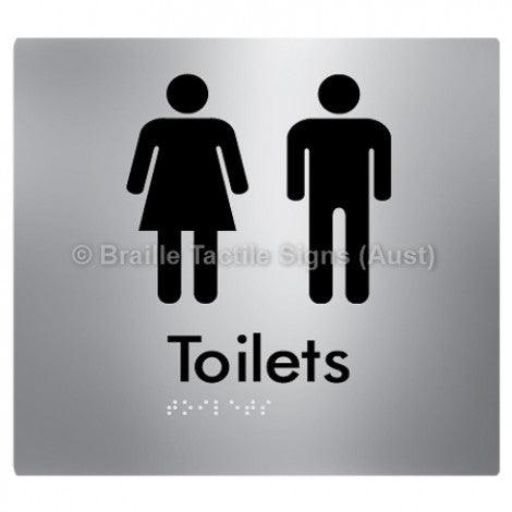 Braille Sign Toilets - Braille Tactile Signs (Aust) - BTS68-aliS - Fully Custom Signs - Fast Shipping - High Quality - Australian Made &amp; Owned