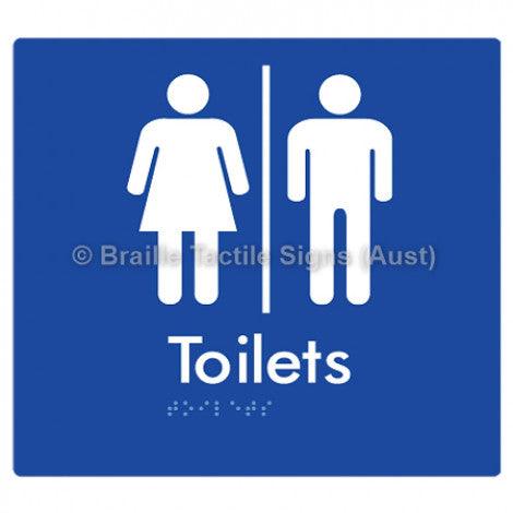 Braille Sign Toilets w/ Air Lock - Braille Tactile Signs (Aust) - BTS68-AL-blu - Fully Custom Signs - Fast Shipping - High Quality - Australian Made &amp; Owned