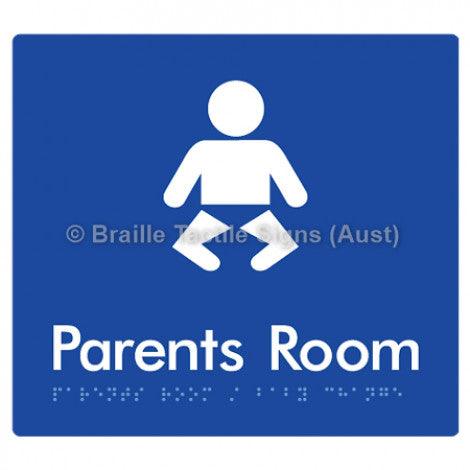 Braille Sign Parents Room/Baby Change - Braille Tactile Signs (Aust) - BTS71-blu - Fully Custom Signs - Fast Shipping - High Quality - Australian Made &amp; Owned