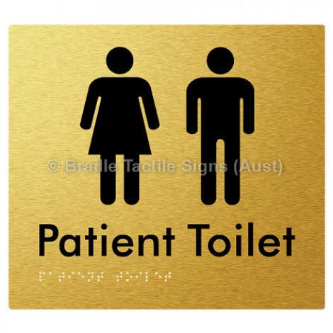 Braille Sign Patient Toilet - Braille Tactile Signs (Aust) - BTS75-aliG - Fully Custom Signs - Fast Shipping - High Quality - Australian Made &amp; Owned