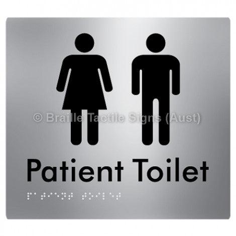 Braille Sign Patient Toilet - Braille Tactile Signs (Aust) - BTS75-aliS - Fully Custom Signs - Fast Shipping - High Quality - Australian Made &amp; Owned