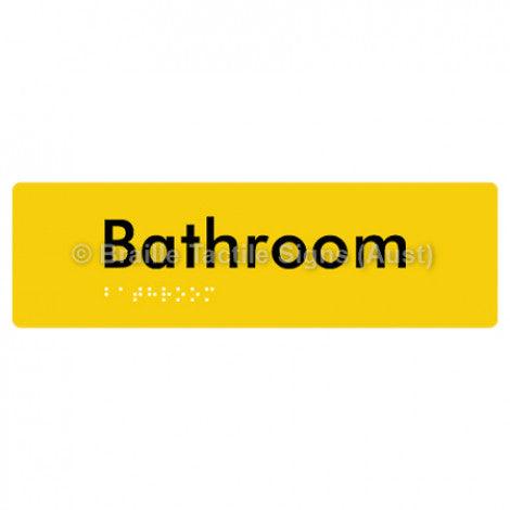 Braille Sign Bathroom - Braille Tactile Signs (Aust) - BTS87-yel - Fully Custom Signs - Fast Shipping - High Quality - Australian Made &amp; Owned