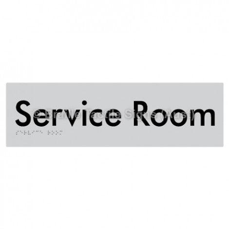 Braille Sign Service Room - Braille Tactile Signs (Aust) - BTS88-slv - Fully Custom Signs - Fast Shipping - High Quality - Australian Made &amp; Owned