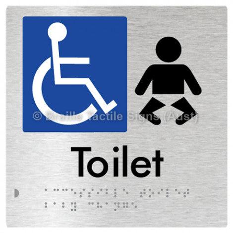 Braille Sign Accessible Toilet and Baby Change - Braille Tactile Signs (Aust) - BTS92-aliB - Fully Custom Signs - Fast Shipping - High Quality - Australian Made &amp; Owned