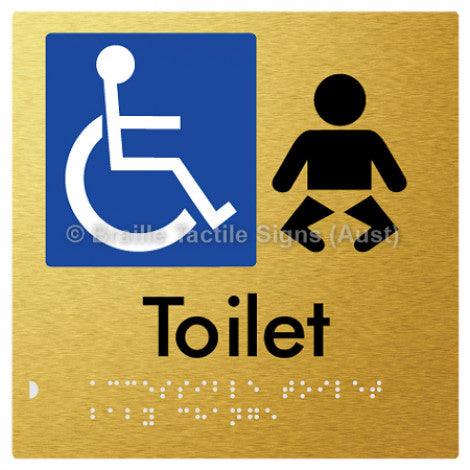 Braille Sign Accessible Toilet and Baby Change - Braille Tactile Signs (Aust) - BTS92-aliG - Fully Custom Signs - Fast Shipping - High Quality - Australian Made &amp; Owned
