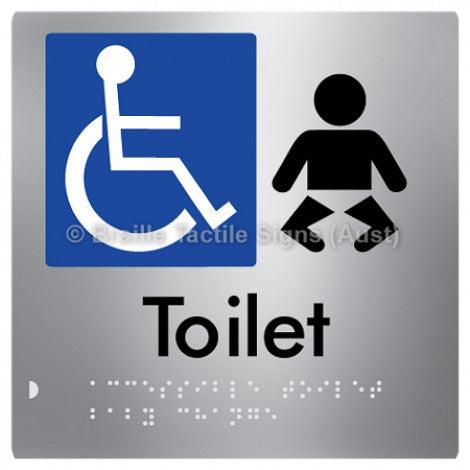 Braille Sign Accessible Toilet and Baby Change - Braille Tactile Signs (Aust) - BTS92-aliS - Fully Custom Signs - Fast Shipping - High Quality - Australian Made &amp; Owned