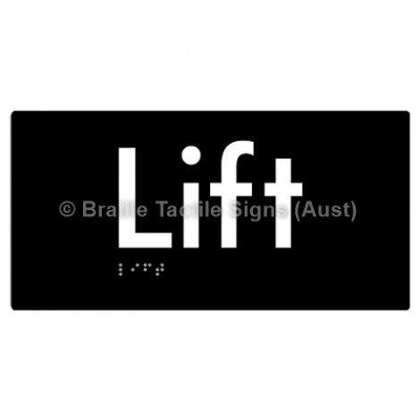 Braille Sign Lift - Braille Tactile Signs (Aust) - BTS94-blk - Fully Custom Signs - Fast Shipping - High Quality - Australian Made &amp; Owned