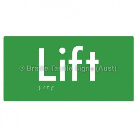 Braille Sign Lift - Braille Tactile Signs (Aust) - BTS94-grn - Fully Custom Signs - Fast Shipping - High Quality - Australian Made &amp; Owned