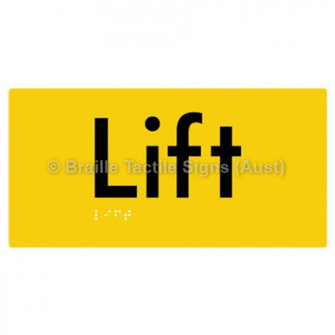 Braille Sign Lift - Braille Tactile Signs (Aust) - BTS94-yel - Fully Custom Signs - Fast Shipping - High Quality - Australian Made &amp; Owned
