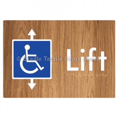 Braille Sign Accessible Lift - Braille Tactile Signs (Aust) - BTS95-wdg - Fully Custom Signs - Fast Shipping - High Quality - Australian Made &amp; Owned