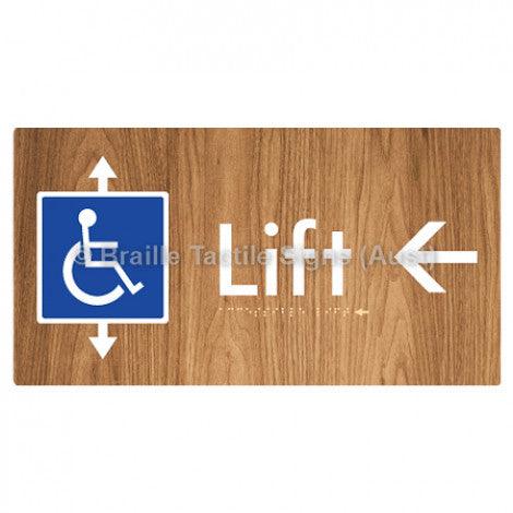 Braille Sign Accessible Lift w/ Large Arrow: L - Braille Tactile Signs (Aust) - BTS96->L-wdg - Fully Custom Signs - Fast Shipping - High Quality - Australian Made &amp; Owned