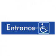 Braille Sign Accessible Entry - Braille Tactile Signs Aust. - BTS59-blu - Custom Signs - Fast Shipping - High Quality - Australian Made &amp; Owned