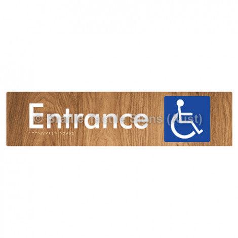 Braille Sign Accessible Entry - Braille Tactile Signs Aust. - BTS59-wdg - Custom Signs - Fast Shipping - High Quality - Australian Made &amp; Owned