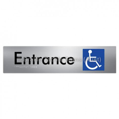 Braille Sign Accessible Entry - Braille Tactile Signs Aust. - BTS59-aliS - Custom Signs - Fast Shipping - High Quality - Australian Made &amp; Owned