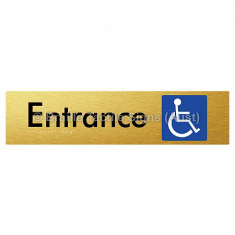 Braille Sign Accessible Entry - Braille Tactile Signs Aust. - BTS59-aliG - Custom Signs - Fast Shipping - High Quality - Australian Made &amp; Owned