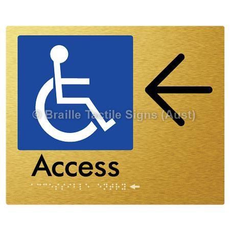 Braille Sign Accessible Entry w/ Large Arrow: - Braille Tactile Signs Aust. - BTS37->L-aliG - Custom Signs - Fast Shipping - High Quality - Australian Made &amp; Owned