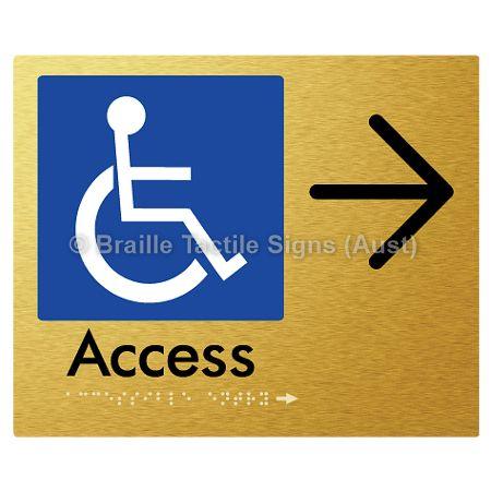 Braille Sign Accessible Entry w/ Large Arrow: - Braille Tactile Signs Aust. - BTS37->R-aliG - Custom Signs - Fast Shipping - High Quality - Australian Made &amp; Owned