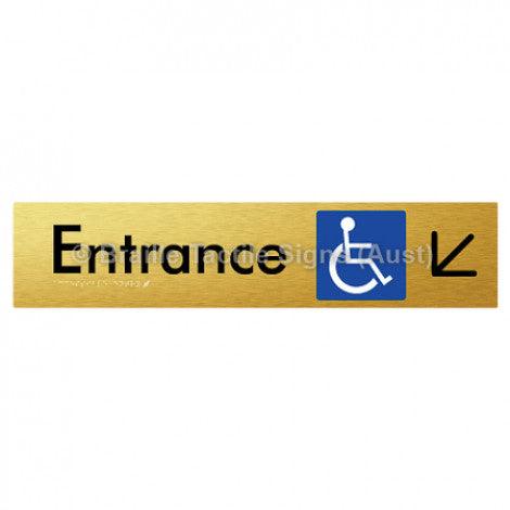 Braille Sign Accessible Entry w/ Large Arrow: DL - Braille Tactile Signs Aust. - BTS59->DL-aliG - Custom Signs - Fast Shipping - High Quality - Australian Made &amp; Owned