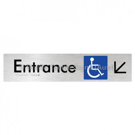 Braille Sign Accessible Entry w/ Large Arrow: DL - Braille Tactile Signs Aust. - BTS59->DL-aliB - Custom Signs - Fast Shipping - High Quality - Australian Made &amp; Owned