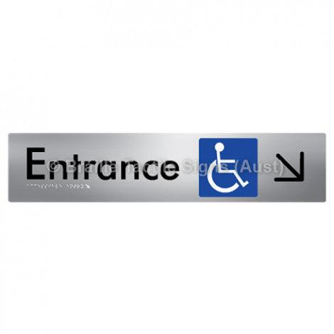 Braille Sign Accessible Entry w/ Large Arrow: DR - Braille Tactile Signs Aust. - BTS59->DR-aliS - Custom Signs - Fast Shipping - High Quality - Australian Made &amp; Owned