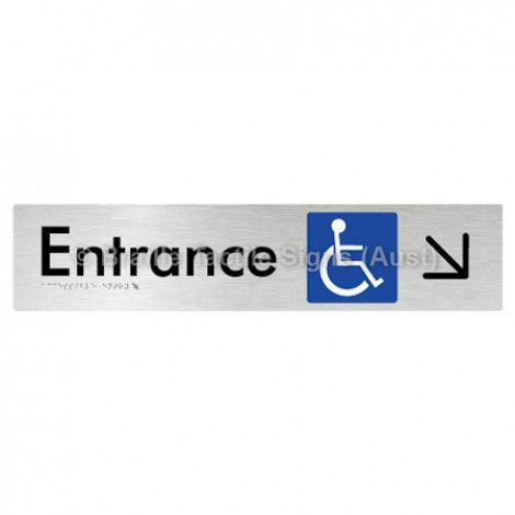 Braille Sign Accessible Entry w/ Large Arrow: DR - Braille Tactile Signs Aust. - BTS59->DR-aliB - Custom Signs - Fast Shipping - High Quality - Australian Made &amp; Owned