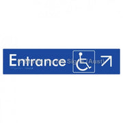Braille Sign Accessible Entry w/ Large Arrow: UR - Braille Tactile Signs Aust. - BTS59->UR-blu - Custom Signs - Fast Shipping - High Quality - Australian Made &amp; Owned