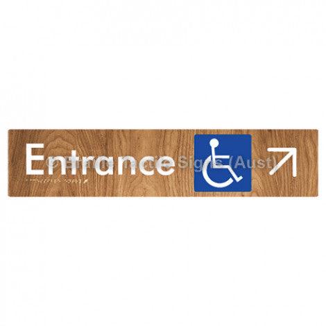 Braille Sign Accessible Entry w/ Large Arrow: UR - Braille Tactile Signs Aust. - BTS59->UR-wdg - Custom Signs - Fast Shipping - High Quality - Australian Made &amp; Owned