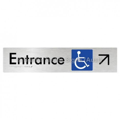 Braille Sign Accessible Entry w/ Large Arrow: UR - Braille Tactile Signs Aust. - BTS59->UR-aliB - Custom Signs - Fast Shipping - High Quality - Australian Made &amp; Owned