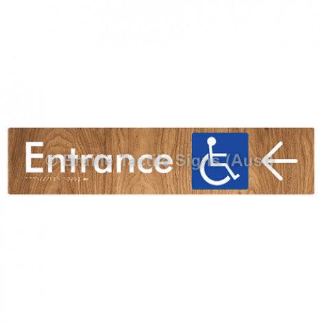 Braille Sign Accessible Entry with Large Arrow - Braille Tactile Signs Aust. - BTS59->L-wdg - Custom Signs - Fast Shipping - High Quality - Australian Made &amp; Owned