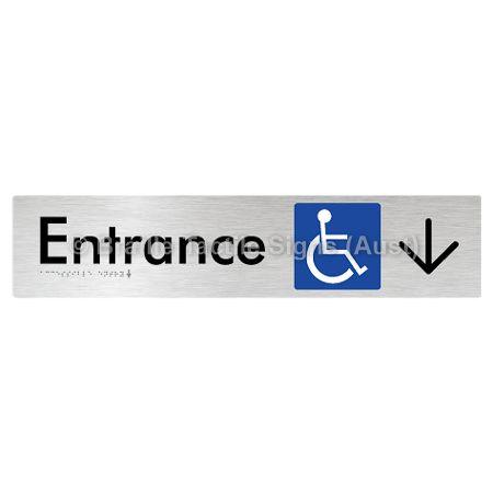 Braille Sign Accessible Entry with Large Arrow - Braille Tactile Signs Aust. - BTS59->D-aliB - Custom Signs - Fast Shipping - High Quality - Australian Made &amp; Owned