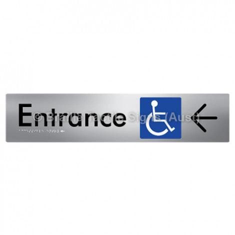 Braille Sign Accessible Entry with Large Arrow - Braille Tactile Signs Aust. - BTS59->L-aliS - Custom Signs - Fast Shipping - High Quality - Australian Made &amp; Owned