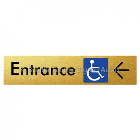 Braille Sign Accessible Entry with Large Arrow - Braille Tactile Signs Aust. - BTS59->L-aliG - Custom Signs - Fast Shipping - High Quality - Australian Made &amp; Owned