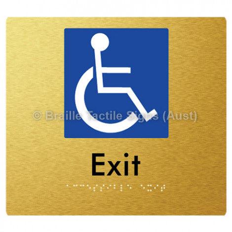 Braille Sign Accessible Exit - Braille Tactile Signs Aust. - BTS288-aliG - Custom Signs - Fast Shipping - High Quality - Australian Made &amp; Owned