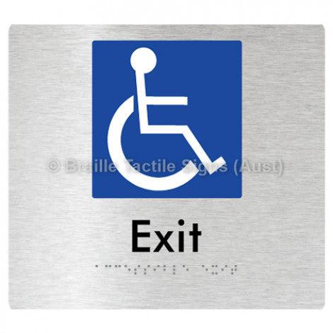 Braille Sign Accessible Exit - Braille Tactile Signs Aust. - BTS288-aliB - Custom Signs - Fast Shipping - High Quality - Australian Made &amp; Owned