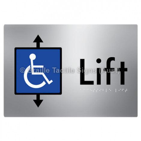 Braille Sign Accessible Lift - Braille Tactile Signs Aust. - BTS95-aliS - Custom Signs - Fast Shipping - High Quality - Australian Made &amp; Owned