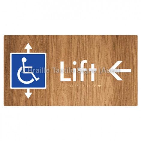 Braille Sign Accessible Lift w/ Large Arrow: L - Braille Tactile Signs Aust. - BTS96->L-wdg - Custom Signs - Fast Shipping - High Quality - Australian Made &amp; Owned