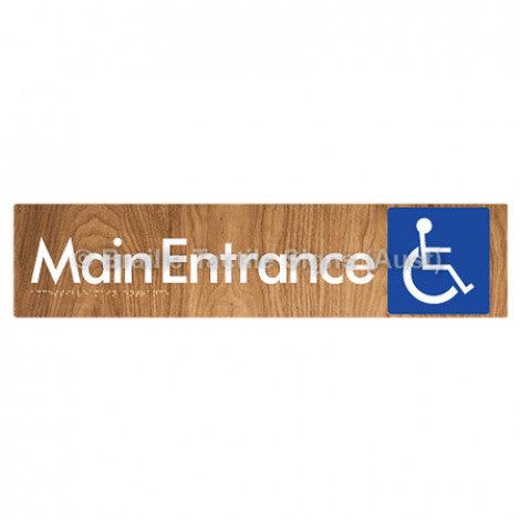 Braille Sign Accessible Main Entrance - Braille Tactile Signs Aust. - BTS263-wdg - Custom Signs - Fast Shipping - High Quality - Australian Made &amp; Owned