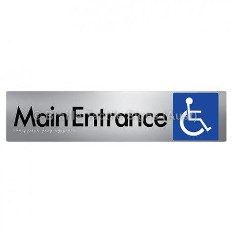 Braille Sign Accessible Main Entrance - Braille Tactile Signs Aust. - BTS263-aliS - Custom Signs - Fast Shipping - High Quality - Australian Made &amp; Owned