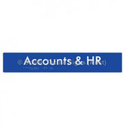 Braille Sign Accounts & HR - Braille Tactile Signs Aust. - BTS328-blu - Custom Signs - Fast Shipping - High Quality - Australian Made &amp; Owned