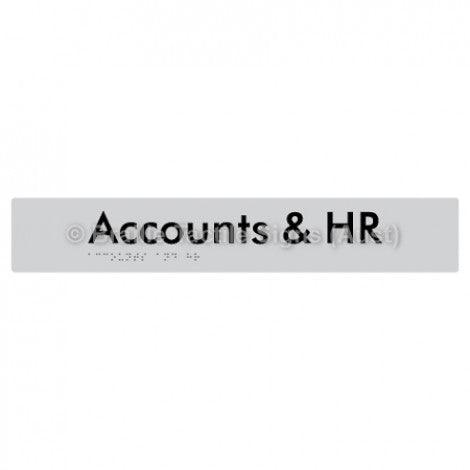 Braille Sign Accounts & HR - Braille Tactile Signs Aust. - BTS328-slv - Custom Signs - Fast Shipping - High Quality - Australian Made &amp; Owned