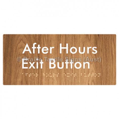 Braille Sign After Hours Exit Button - Braille Tactile Signs Aust. - BTS187-wdg - Custom Signs - Fast Shipping - High Quality - Australian Made &amp; Owned