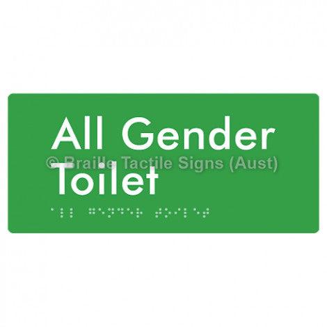 Braille Sign All Gender Toilet - Braille Tactile Signs Aust. - BTS382-blu - Custom Signs - Fast Shipping - High Quality - Australian Made &amp; Owned