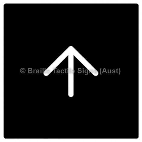 Braille Sign Arrow - Braille Tactile Signs Aust. - BTS93n-blk - Custom Signs - Fast Shipping - High Quality - Australian Made &amp; Owned