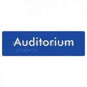 Braille Sign Auditorium - Braille Tactile Signs Aust. - BTS86-blu - Custom Signs - Fast Shipping - High Quality - Australian Made &amp; Owned