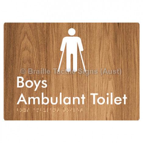 Braille Sign Boys Ambulant Toilet - Braille Tactile Signs Aust. - BTS342-wdg - Custom Signs - Fast Shipping - High Quality - Australian Made &amp; Owned