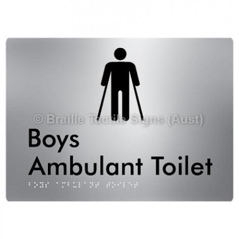 Braille Sign Boys Ambulant Toilet - Braille Tactile Signs Aust. - BTS342-aliS - Custom Signs - Fast Shipping - High Quality - Australian Made &amp; Owned